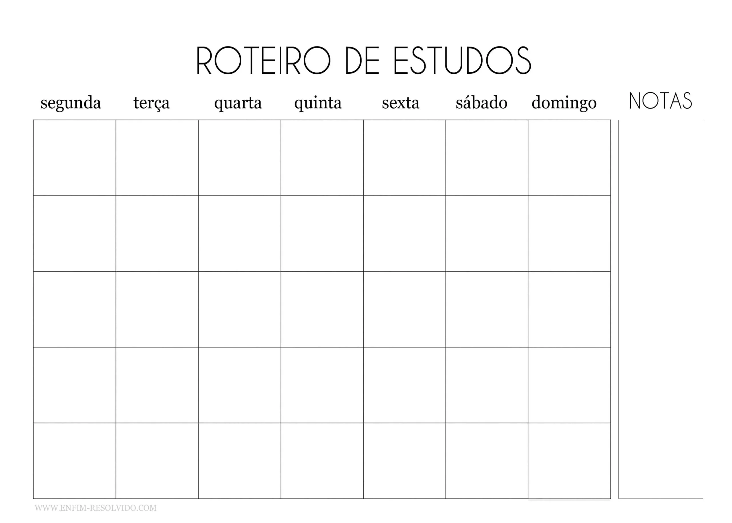 Como Criar um Cronograma de Estudos para Concurso: Guia Completo 4 cronograma de estudos para imprimir pdf excell