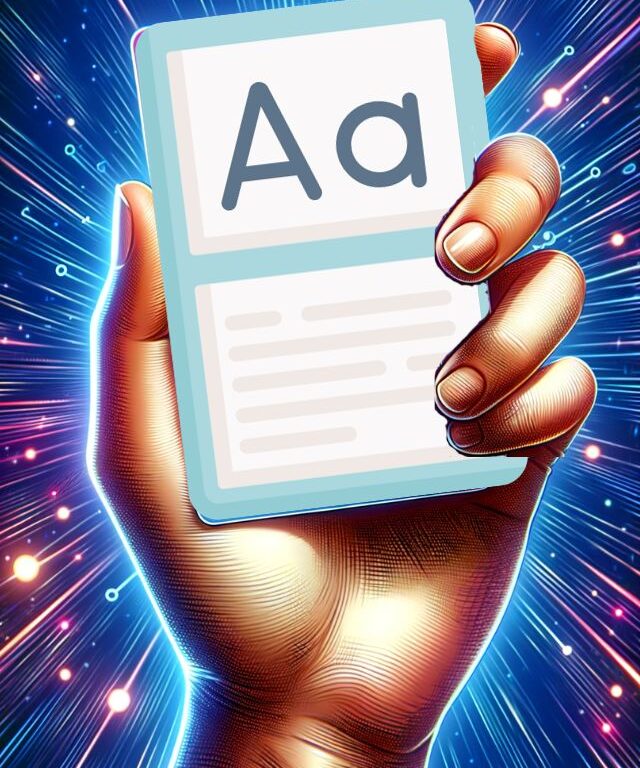 mão segurando um flashcard levantado