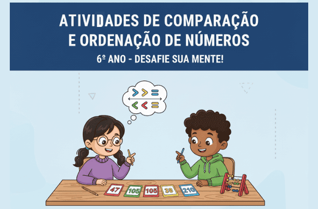 Atividades de Comparação e Ordenação de Números 6º ano 9 Atividades de Comparação e Ordenação de Números 6º ano