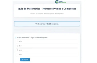Exercícios sobre Números Primos e Compostos 6º ano