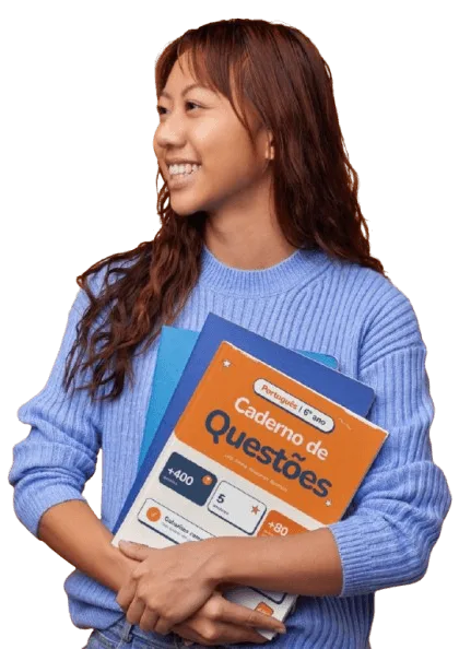 Caderno de atividades de português 6 ano 1 Menina estudando com o Caderno de Atividades