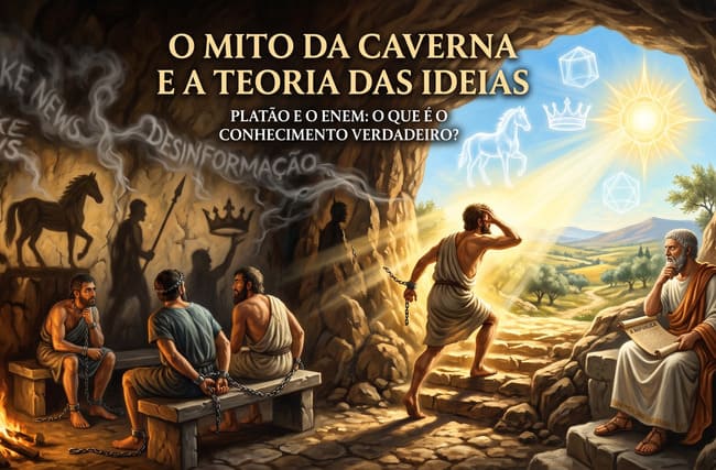 Filósofos discutindo conhecimento e realidade.